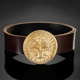 Gürtel mit Lindau-Siegel als Schließe, Leder in 3 verschiedenen Farben , Schließe erhältlich in Bronze, Bronze vergoldet oder patiniert, Silber 925/- 